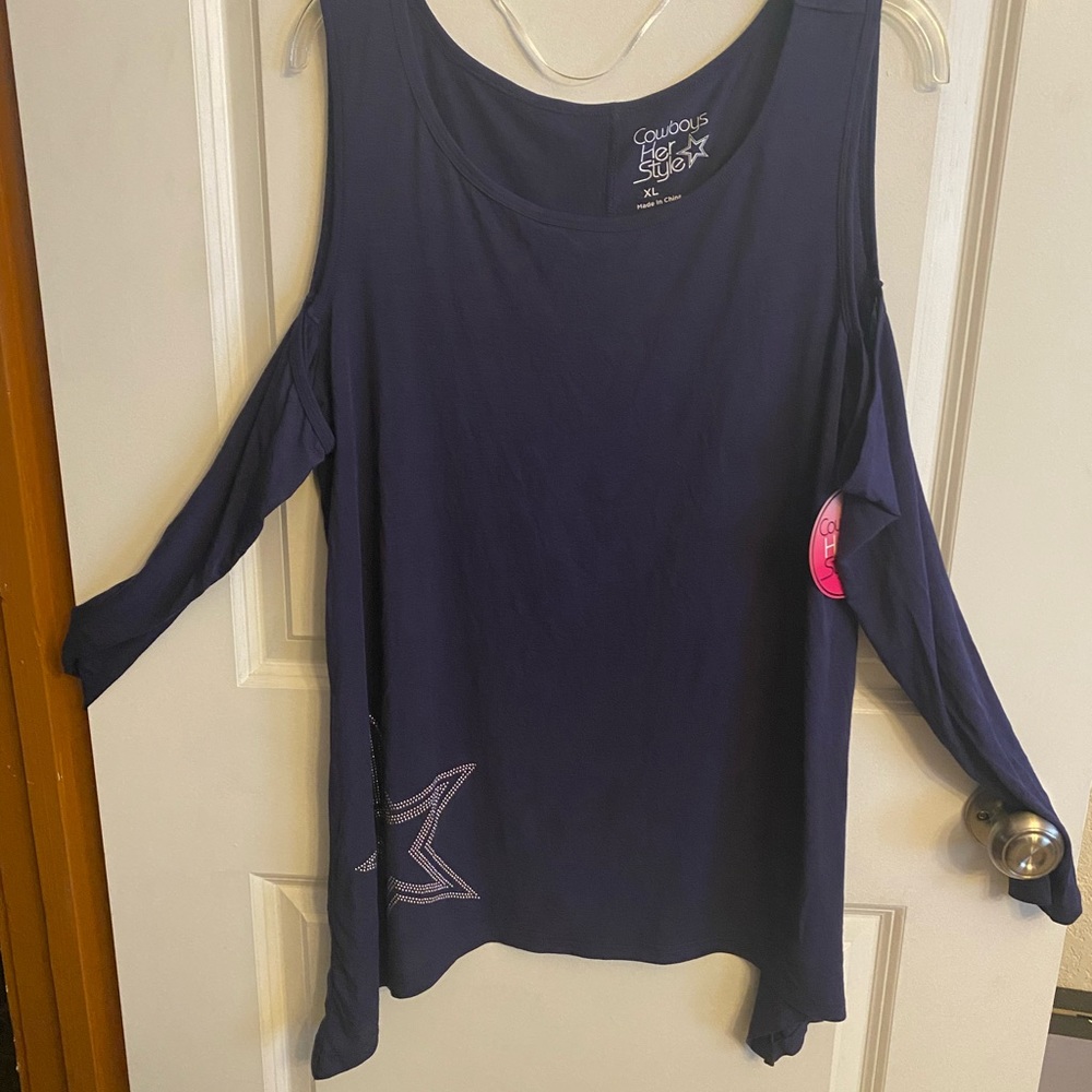 NWT Dallas Cowboys Cold Shoulder Long Sleeve Shirt